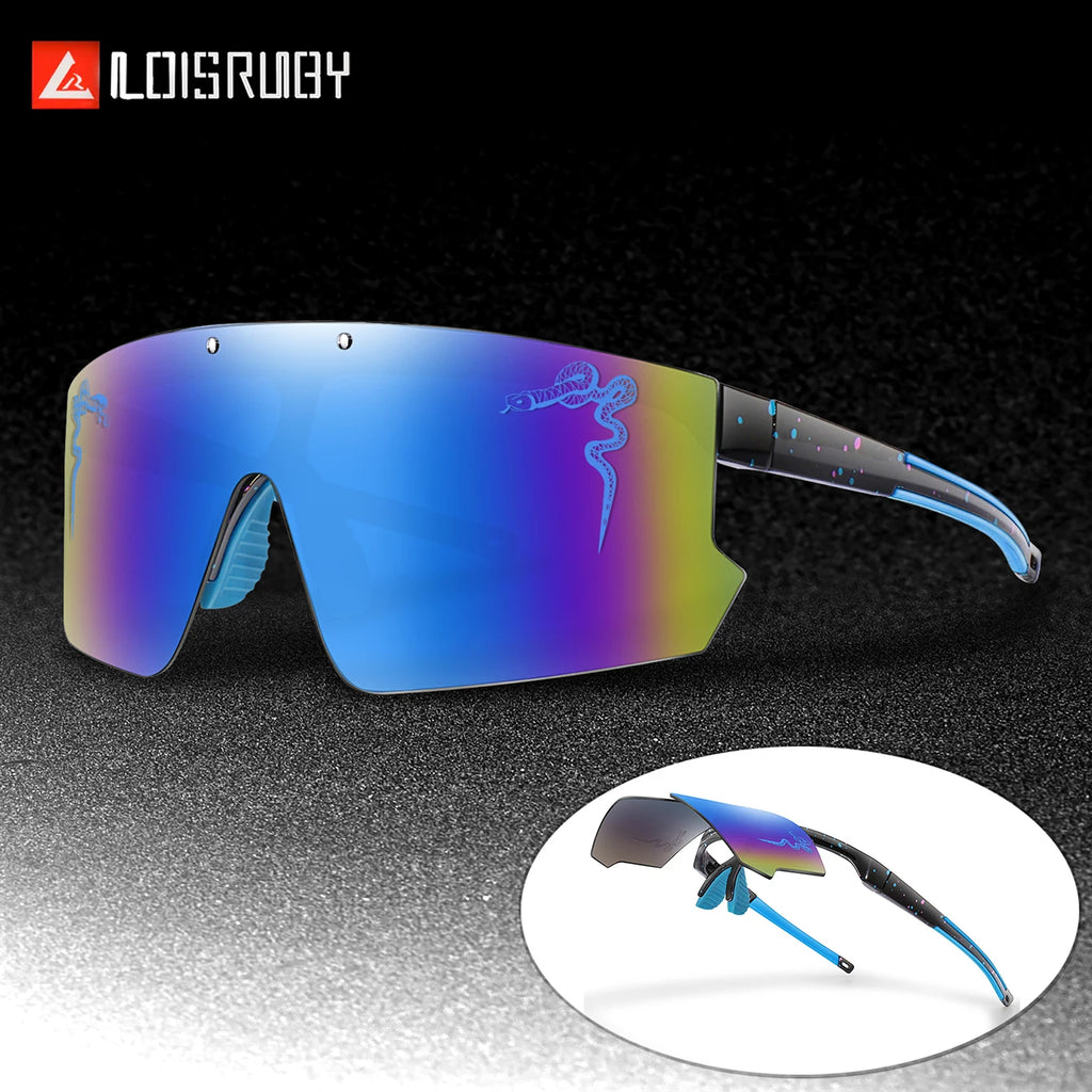 Fashion Shades Windproof Sports Flip On Eyewear UV400 MTB Goggles for Outdoor Cycling Running Unisex Party Sunglasses
