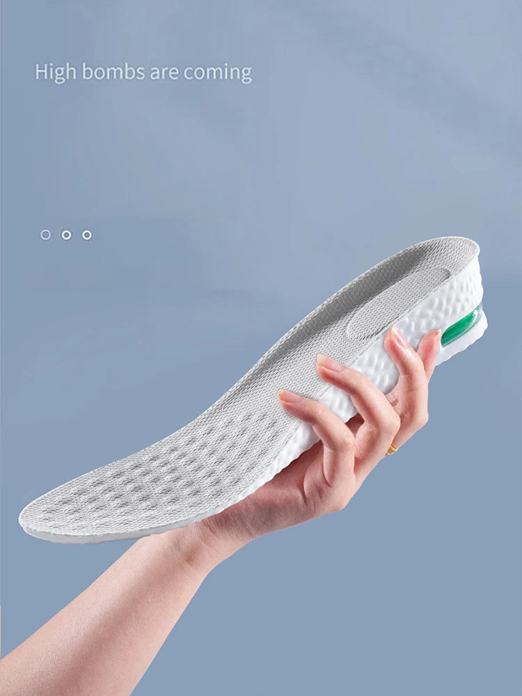 1Pair Height Increase Insole for Feet Sports Air Insoles Comfort Plantar Fasciitis Shoes Inserts Shock Absorbing Shoe Pads