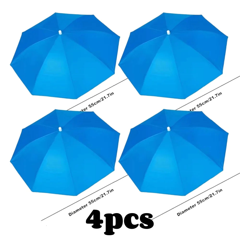 Foldable Headwear Umbrella Portable Waterproof Fishing Hat 55CM Hands-Free Rain Hat For Hiking Camping Camouflage Umbrella Adult