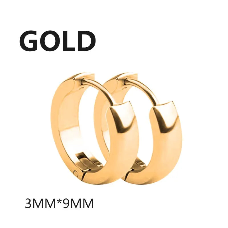 1 Pairs Multi Types Unisex Black Gold Color Stainless Steel Earring For Women Men Punk Gothic Piercing Fake Earrings Jewelry