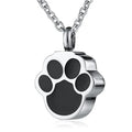 Pet Cat Dog Paw Print Cremation Jewelry for Ashes Wearable Urn Necklace Keepsake Memorial Pendant for Women Men
