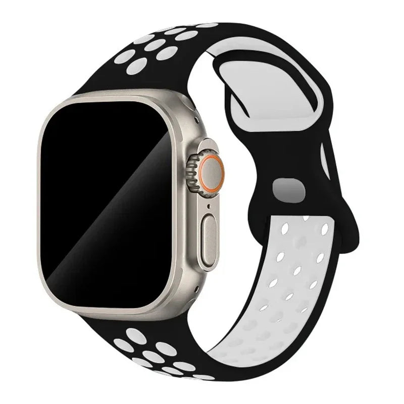 Original Sport Strap for Apple Watch Band 46mm 49mm 45mm 44mm 38 42mm Colored Particles Rubber Band IWatch Ultra 10 9 8 7 6 5 SE