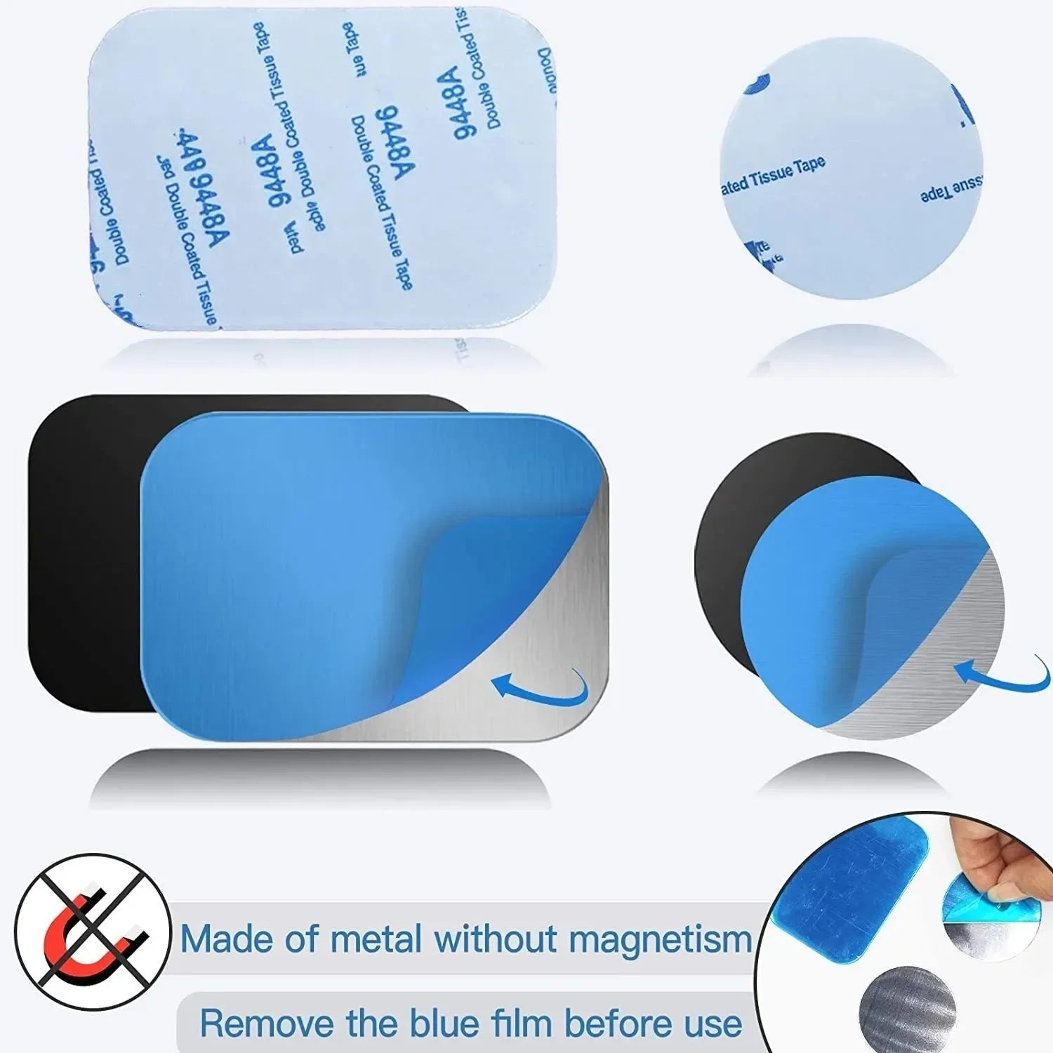 Magnetic Metal Plate for Car Phone Holder Stand Universal Iron Sheet Sticker Tablet Desk Cell Phone Bracket Magnet Sticker Mount