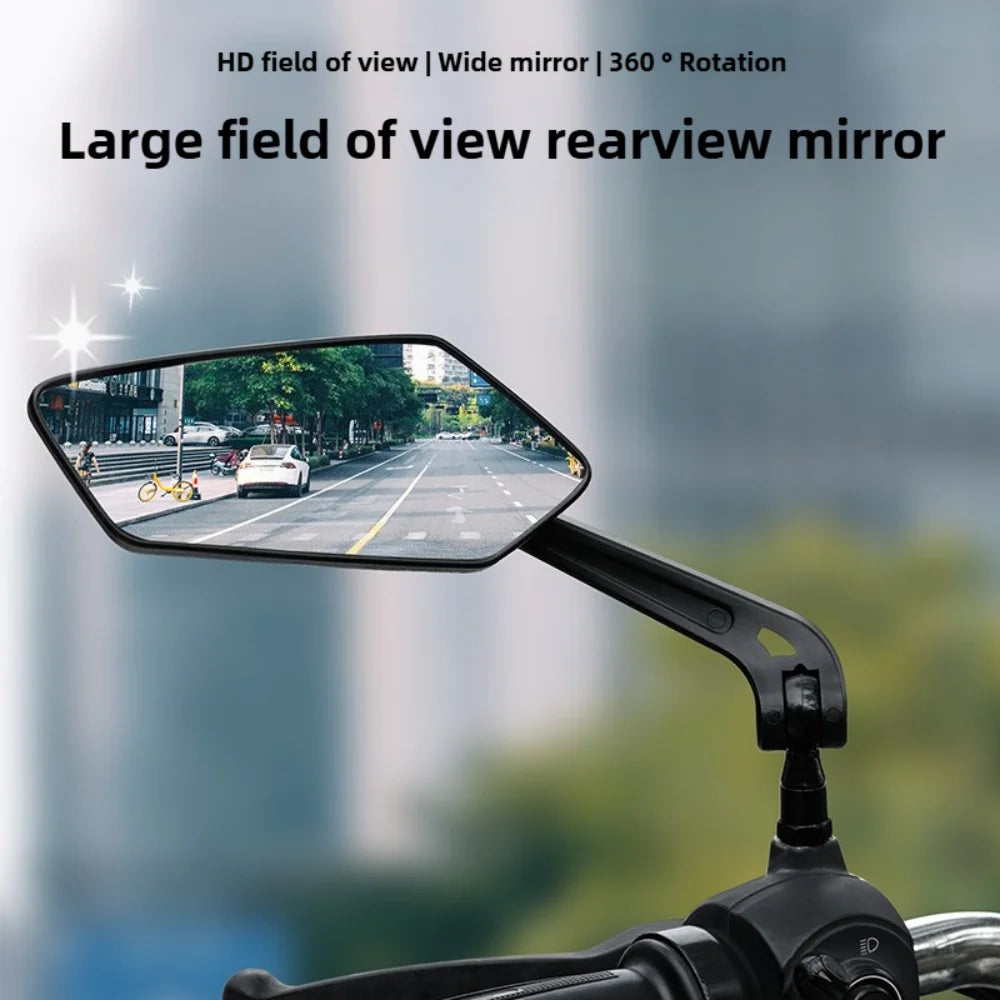 DOMEN Bicycle Rearview Bike 360° Rotate Adjustable Wide Angle Mirror Road Bike Handlebar Rear View Mirrors Bike Accessories