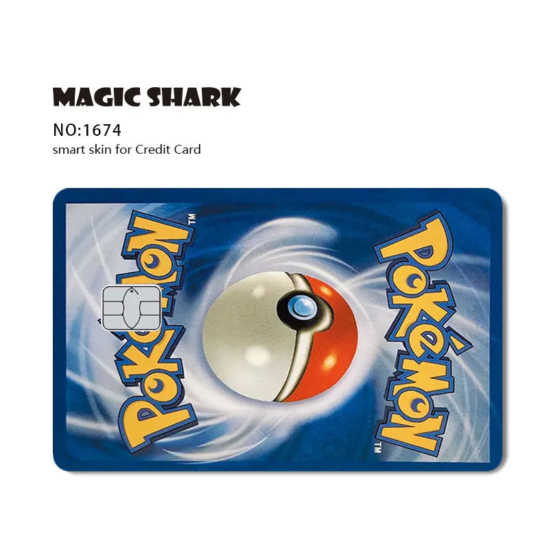 New Bulbasaur Pikachu Charmander Squirtle Mew Gengar Pokemons PTCG Film Skin Cover Sticker for Credit Debit Card