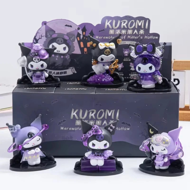 Sanrio Blind Box Cartoon Kuromi Doll Lucky Divination Anime Series Action Figure Model Doll Child Toy Desktop Decor Birthday Gif