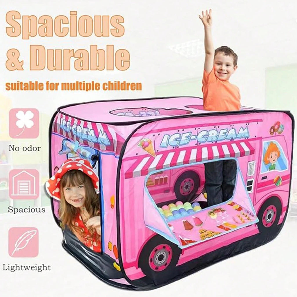 Foldable Kids Indoor Outdoor Tent Game House Car Shaped House Hiding House with Opening Shooting Game for Kids Boys Girls Girft