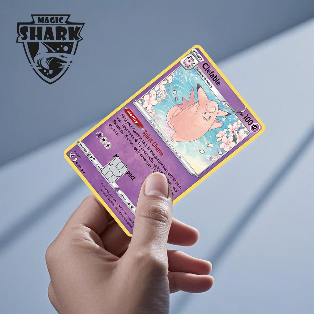 New Bulbasaur Pikachu Charmander Squirtle Mew Gengar Pokemons PTCG Film Skin Cover Sticker for Credit Debit Card