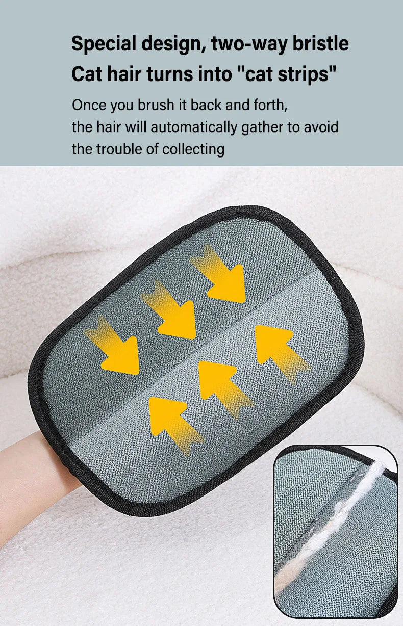 Pet Grooming Gloves Static Dedusting Brush Pet Hair Remover Brush Removing Dog Cat Hair From Sofa Carpet Clothes Tool Supplies