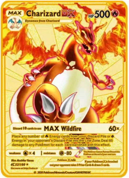 6-12 Pcs/Set  English Version Pokemon Metal Card Pikachu Anime Figure Battle Carte Trading Pocket Monster Cards Model Toy Gifts
