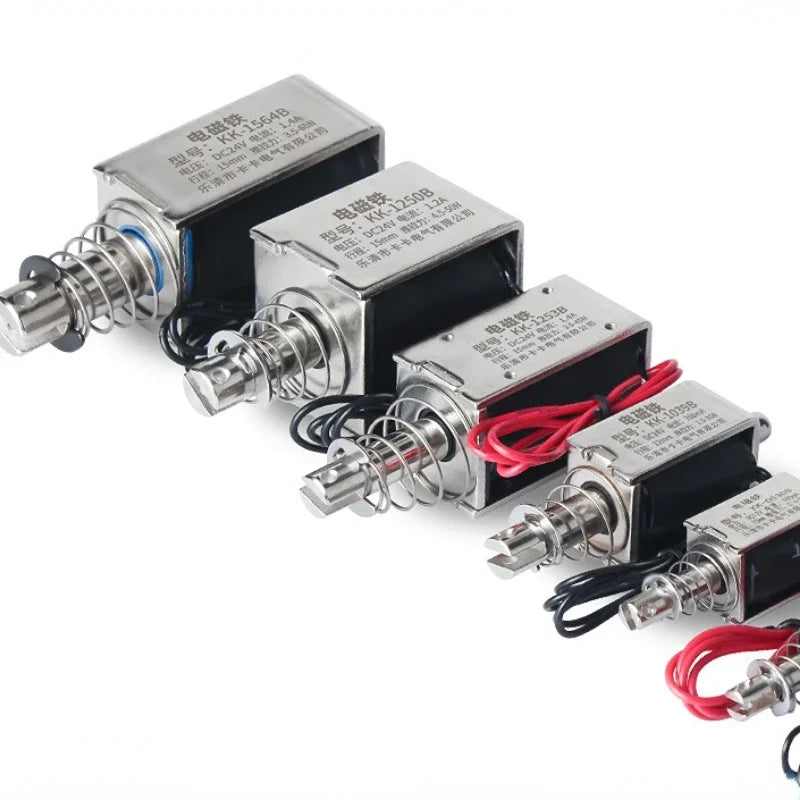 DC12V 24V Through Push Pull Small DC Electromagnet 0520B 0530B 0630B 0730B Strong Pull Switch 5N Stroke Magnet