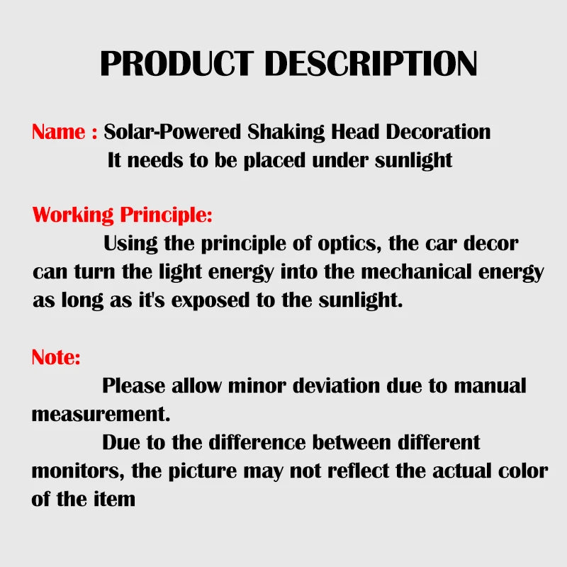 1pc Car Decoration Solar Energy Decoration Shaking Head Doll Cartoon Cat Shape Decoration Gift Creative Interior Automotive