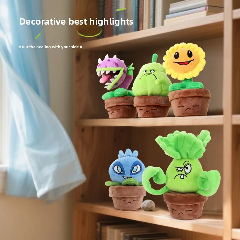 Plants Vs Zombies 2 Sunflower Pea Shooter Potted Plants Plush Doll Toy Pillow Toy Game Figures Soft Pillow Teens Birthday Gifts