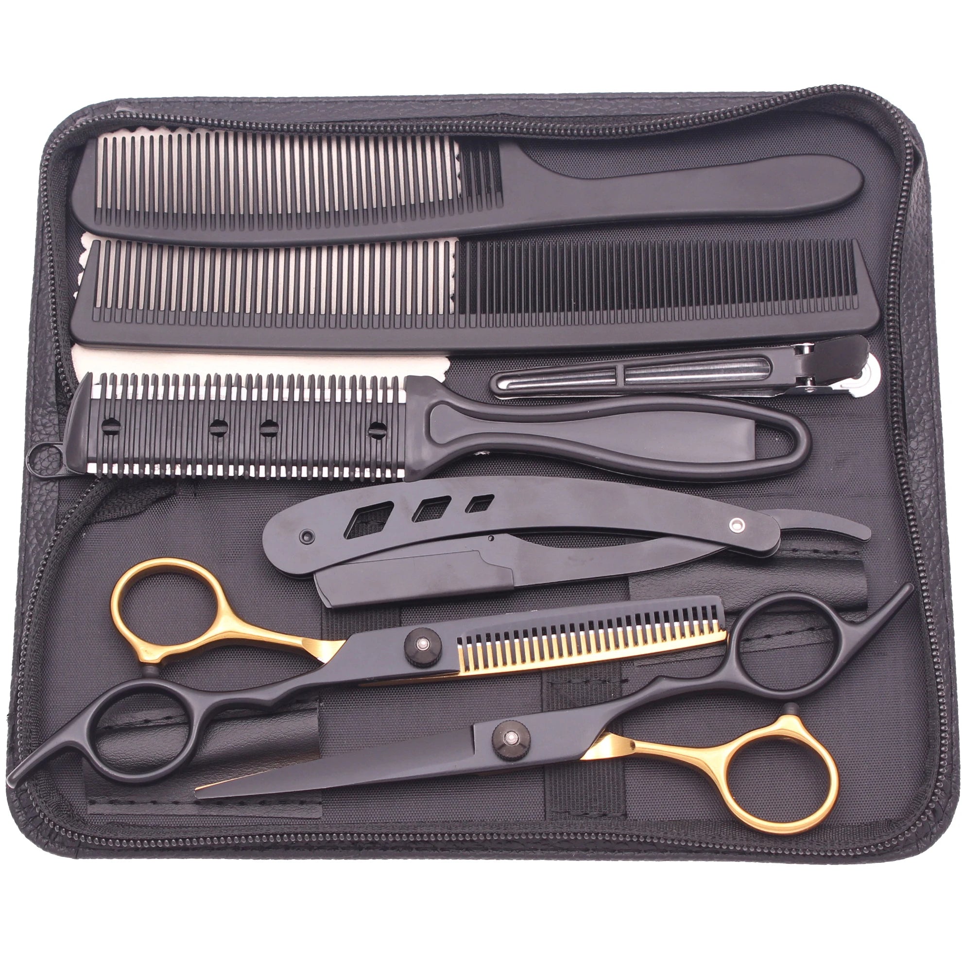 Hairdressing Scissors Japan Stainless Hair Scissors Purple Hair Cutting Scissors Barber Shop Thinning Shears Set Comb C1001
