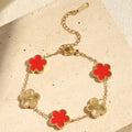 Fashion Flower Stainless Steel Bracelets For Women Trendy Gold Color Metal Bracelet Party Birthday Daily Cute Romantic Jewelry