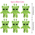 Cute Alien Cat Plush Toy Green Kitten Soft Plushie Dolls Kawaii Anime Stuffed Animal Pillow Home Decor Couple Gifts for Friends