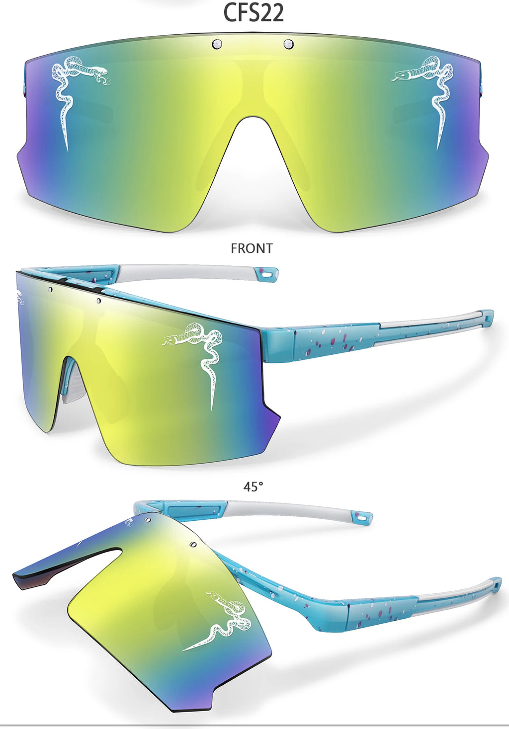 Fashion Shades Windproof Sports Flip On Eyewear UV400 MTB Goggles for Outdoor Cycling Running Unisex Party Sunglasses