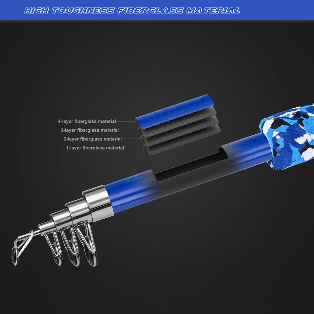 Portable telescopic camouflage children's fishing rod with rotating adjustment throwing rod outdoor fishing accessories tools