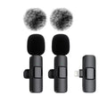 2 Pcs Wireless Lavalier Microphone for iPhone Android iPad, Mini Clip-on Mic with Crystal Clear Sound Quality