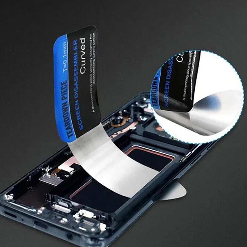1pc Steel Metal Mobile Phone Curved LCD Screen Spudger Opening Pry Card Tools Ultra Thin Flexible Mobile Phone Disassemble Tool