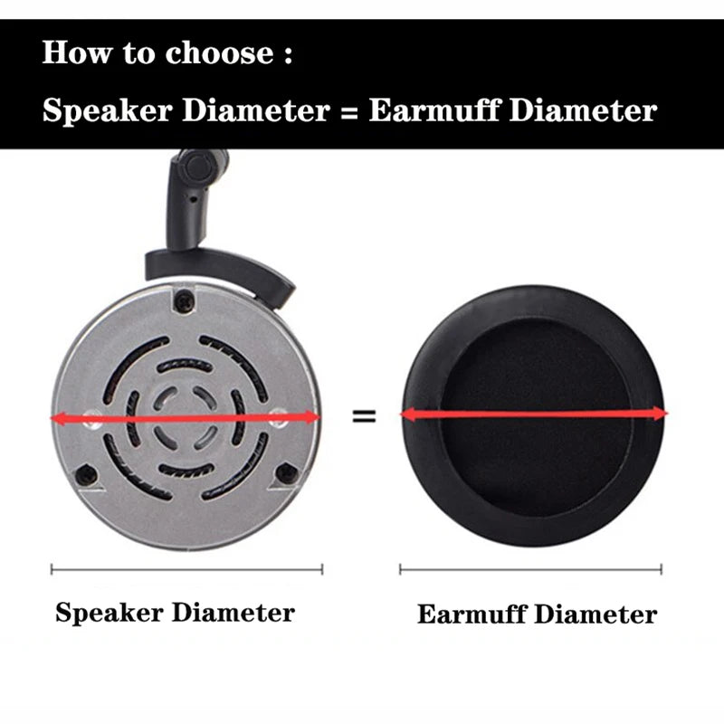 R Ear Pads For Headphones Covers Sponge Leather Foam Cushion 40mm 50mm 55mm 60mm 65mm 70mm 75mm 80mm 85mm 90 95 100 105mm 110mm