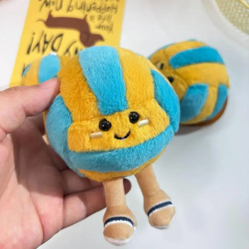 Soft Plush Cartoon Volleyball Toy, Fun Sports-Themed Keychain and Bag Decor