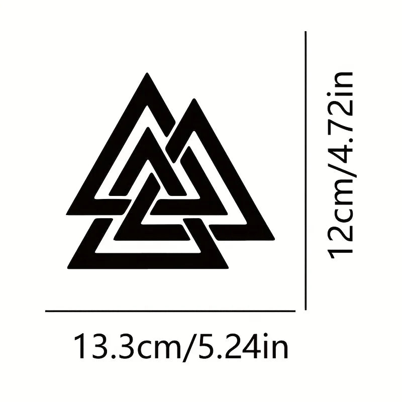 1PC Interlocking Triangle Vinyl Sticker - Black/Red/White Waterproof Self-Adhesive for Car, Laptop, Phone & DIY Decor