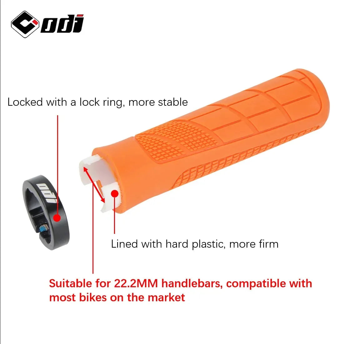 ODI Bicycle Grips MTB Lock-on Shockproof Bike Handlebar Cover Anti-Slip Mountain Bike Folding Balance BMX DH Cycling Accessories