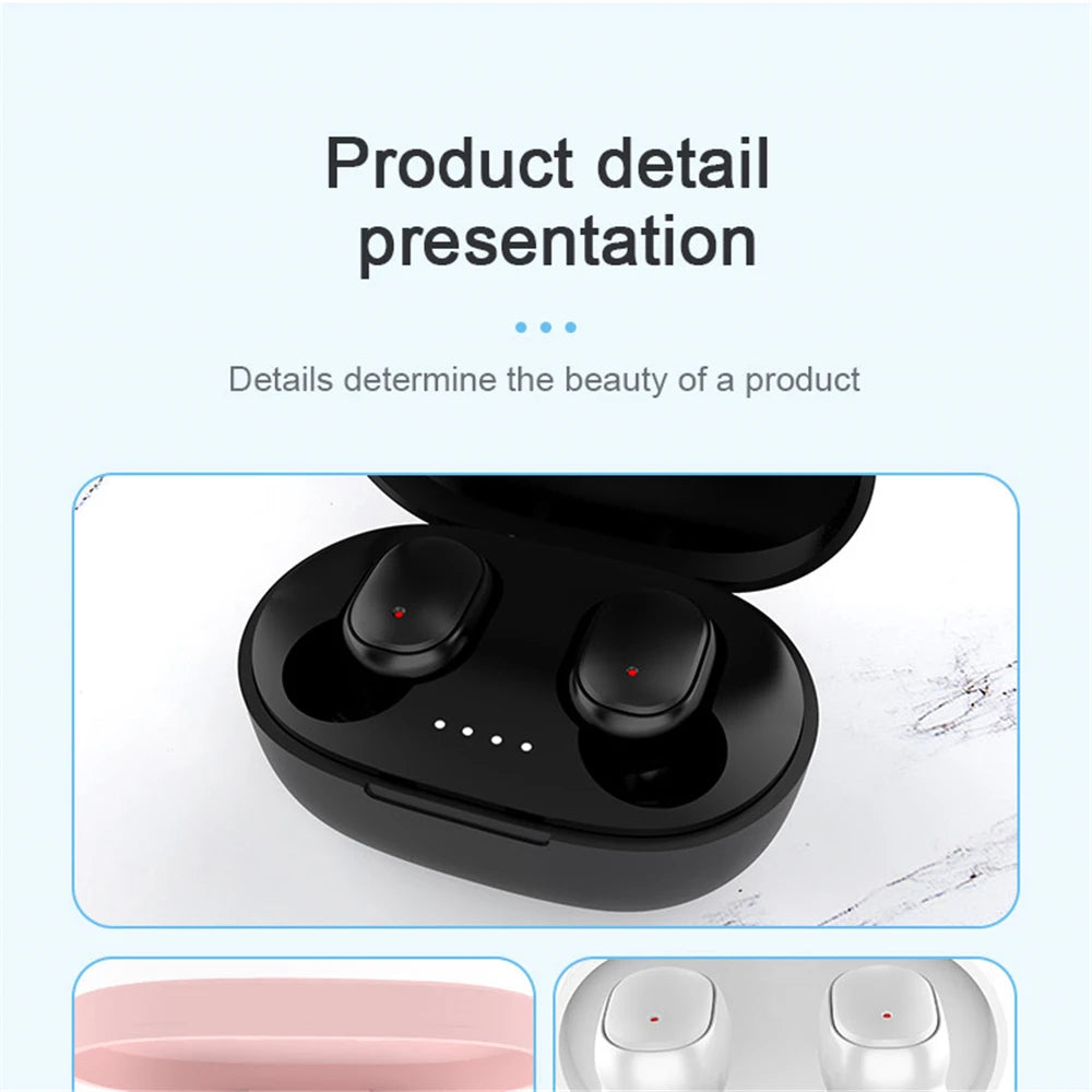 A6S Wireless Bluetooth Earphones Touch Control Sport Headset LED Display Stereo Sound For Mobile Phones