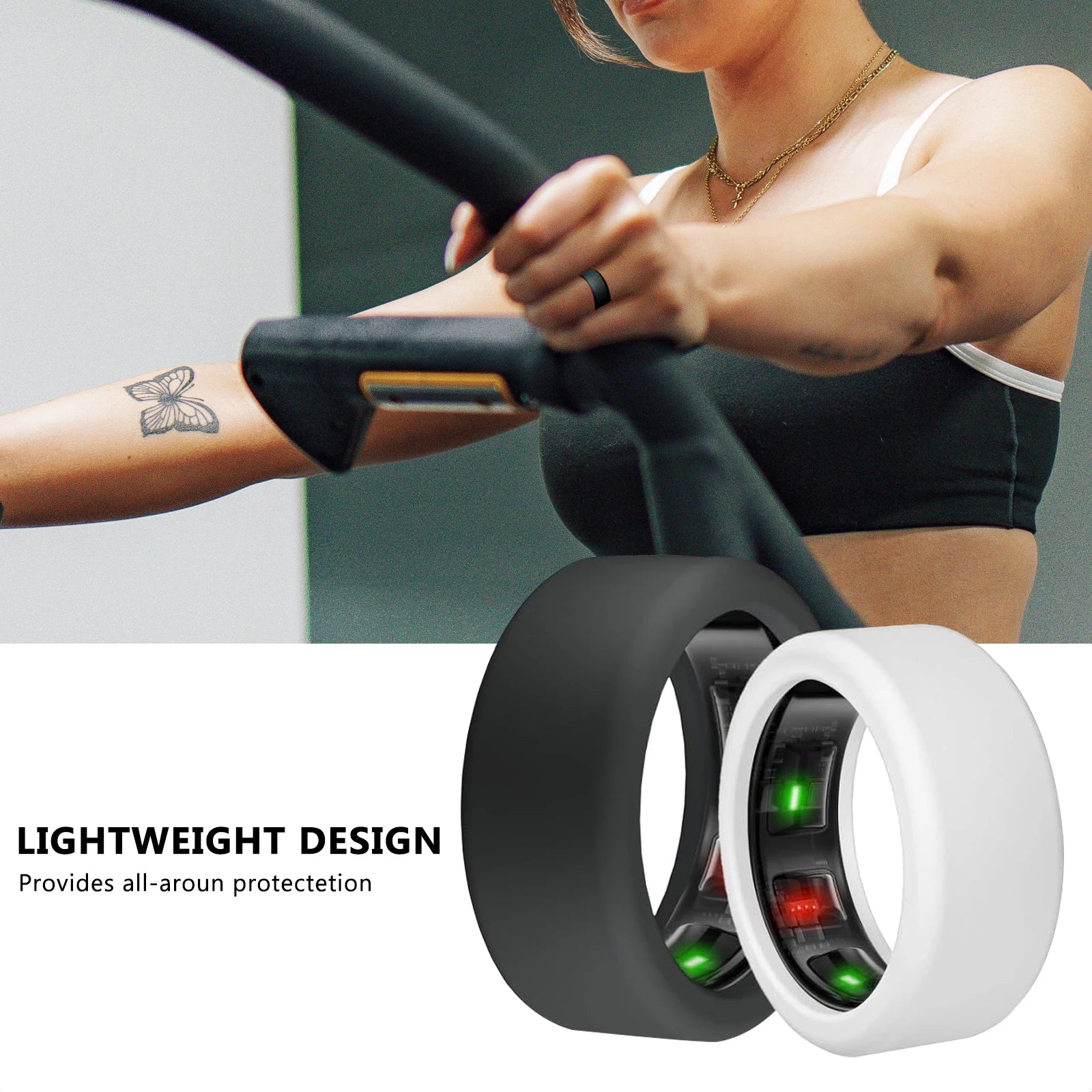 Silicone Ring Protector Compatible with Oura Gen 4/3, Rings Cover Working Out Accessories Men Women Silicone Case Finger Wrapper