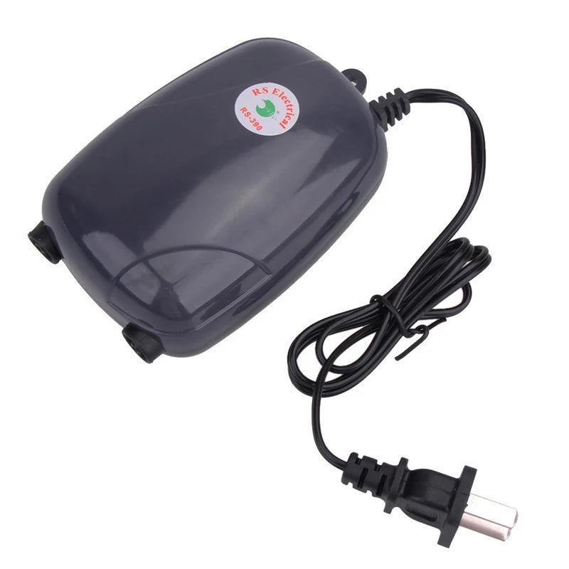 1PC Aquarium Air Pump Fish Tank Mini Compressor Single Double Outlet with Check Valve Tube Aquatic Accessories 220V 3W 5W