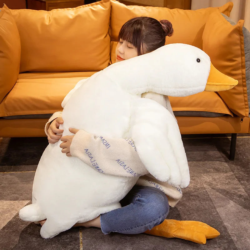130/160/190cm Large White Goose Fur-Retriever Soft Toy Children's Girls' Gift Cute Doll Sleeping Pillow Large-sized Doll