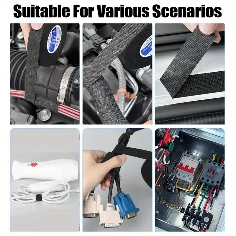 9/15/25/32/50MM Electrical Insulating Tape Heat Resistant Harness Tape Car Cable Harness Wiring Loom Protection Waterproof Tape