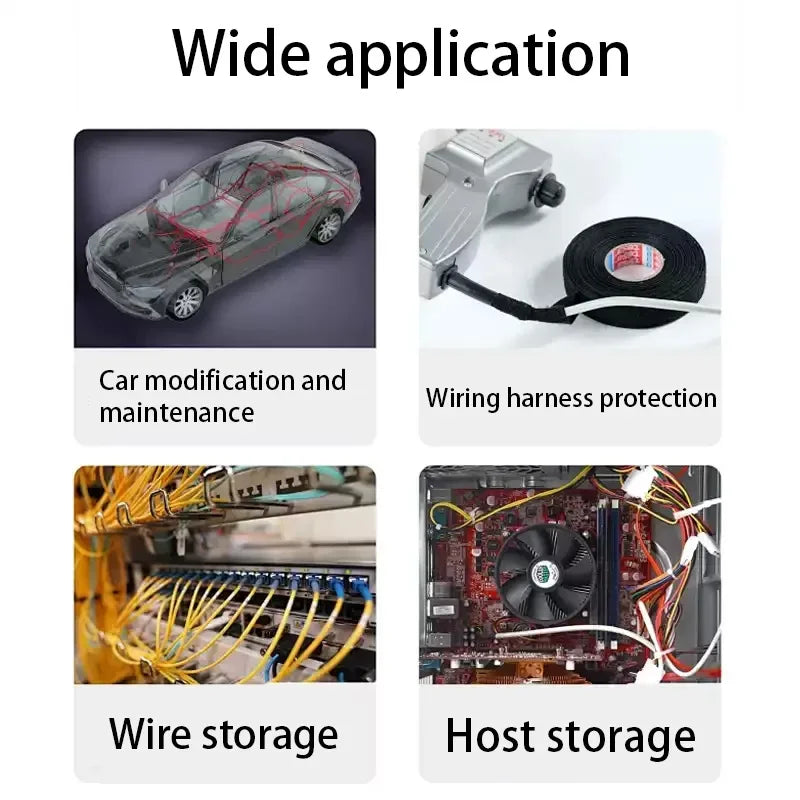 Flannel Cloth Harness Tape Anti Noise Wear Resistant Self Adhesive Fabric Tape for Car Wiring Harness Auto Interior Protection