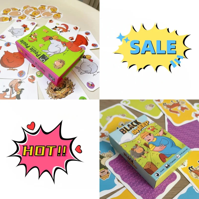 3 types Hot board games Chicken Chiu Chiu Board Game Drecksau Black Sheep Piou Piou Party Game Cards Intellectual Toy Kid Gift
