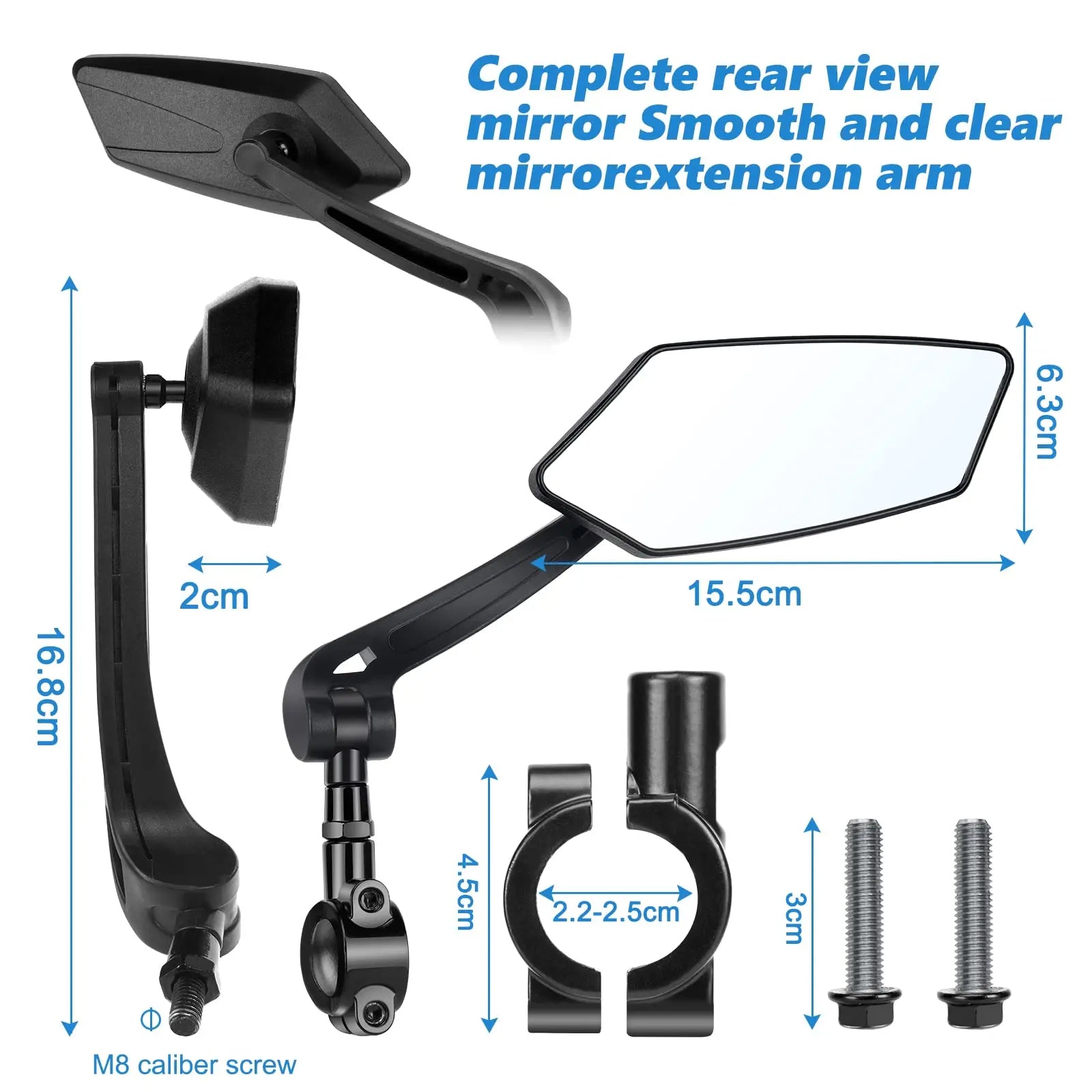 DOMEN Bicycle Rearview Wide Angle Mirror Cycling 360° Adjustable Rotate Road Bike Handlebar Rear View Mirrors Bike Accessories