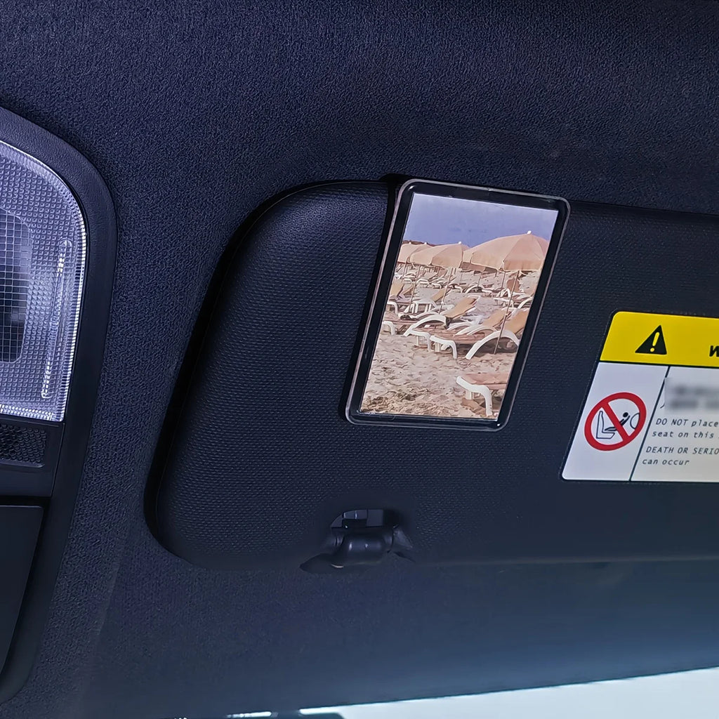 1pc Custom Sun Visor Photo Clip Scratch Resistant Personalized Photo Frame Tool-Free Installation No Charging Required