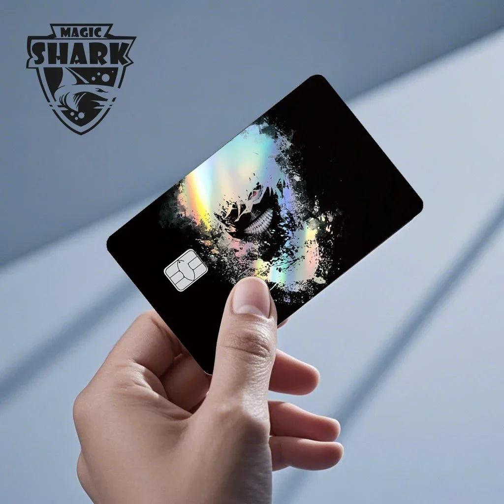 Magic Shark Mcloving Spider Anime Shinny Laser Holographic Matte Skin Film Sticker for Debit Bank Credit Card