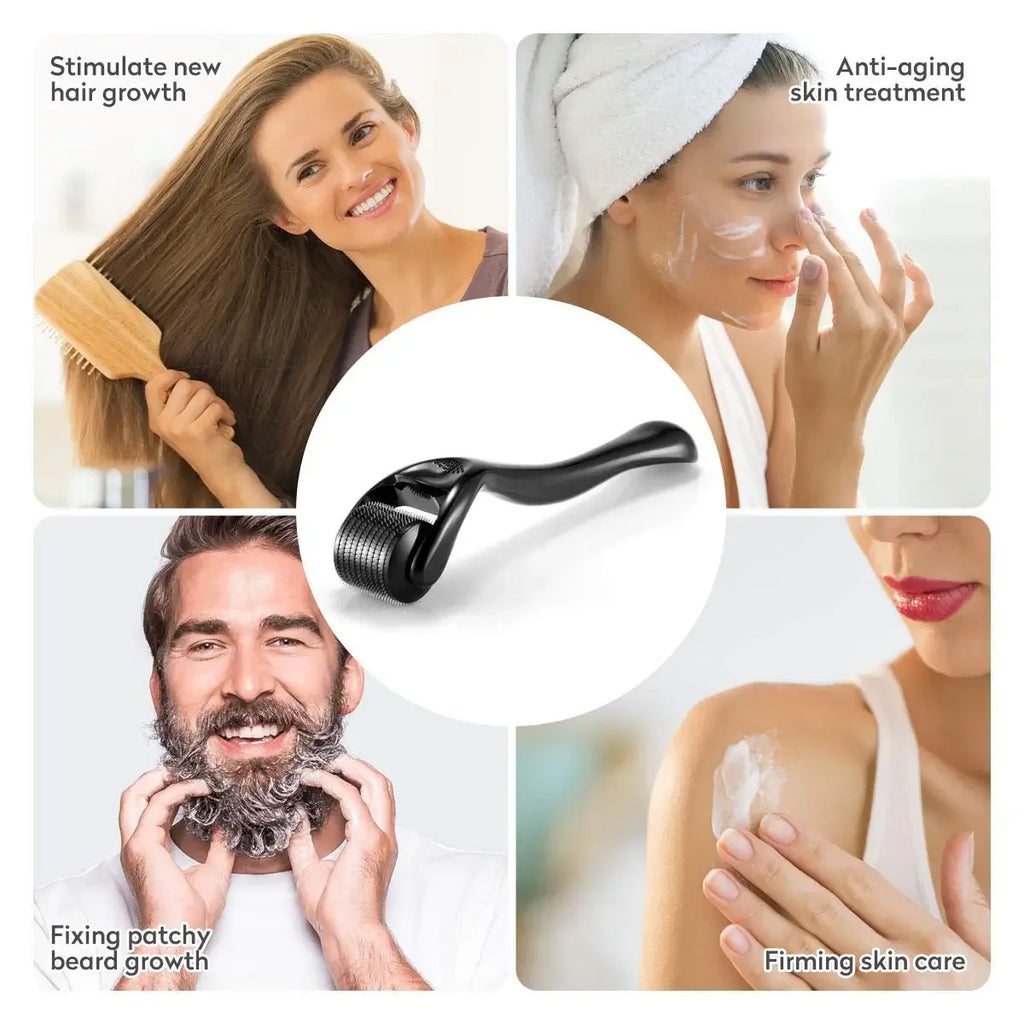 2Pcs Set Multi-function Lymphatic Contour Face Brush & DRS 540 Derma Roller Skin Nursing Roller Wrinkle Exfoliating Repair Tools
