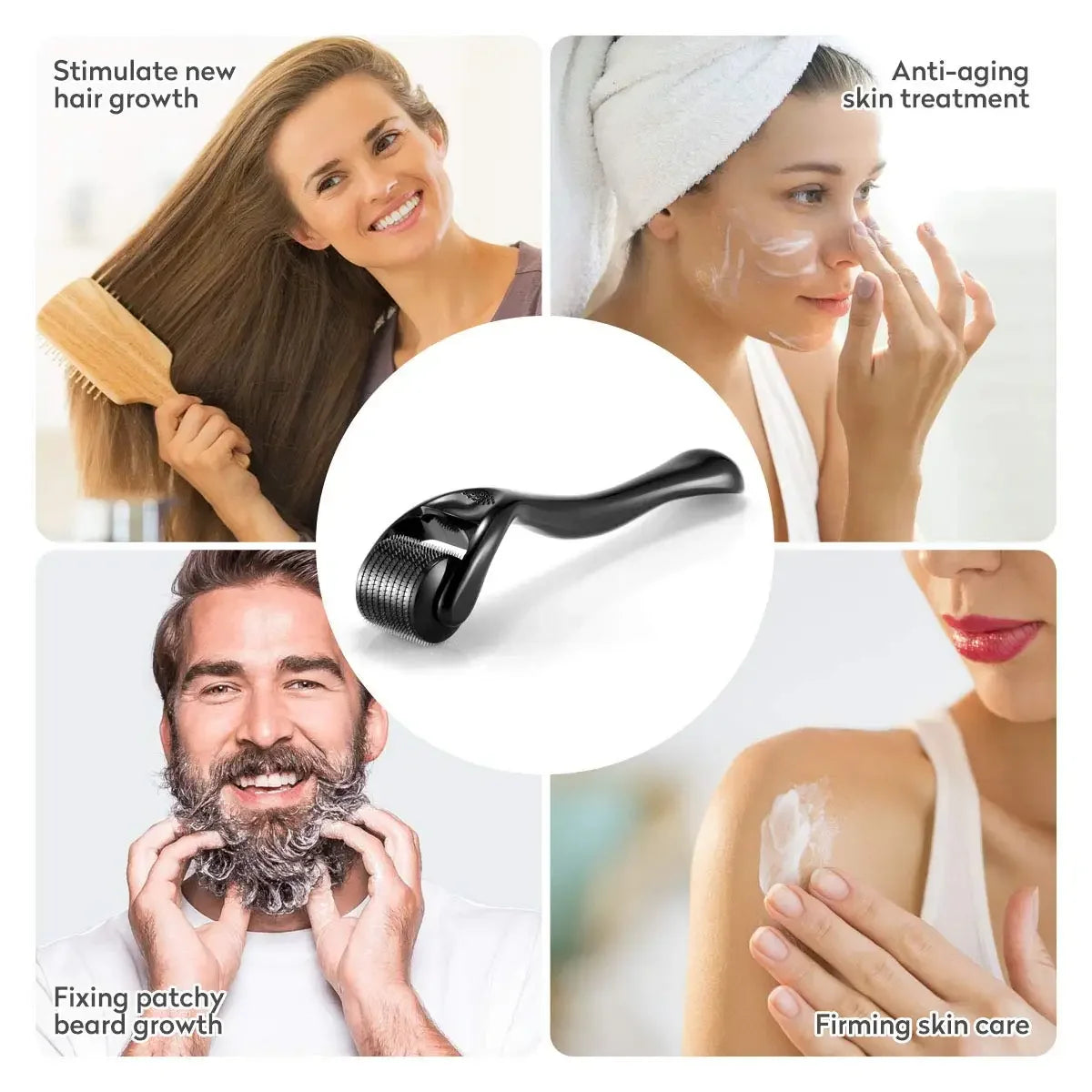 2Pcs Set Multi-function Lymphatic Contour Face Brush & DRS 540 Derma Roller Skin Nursing Roller Wrinkle Exfoliating Repair Tools