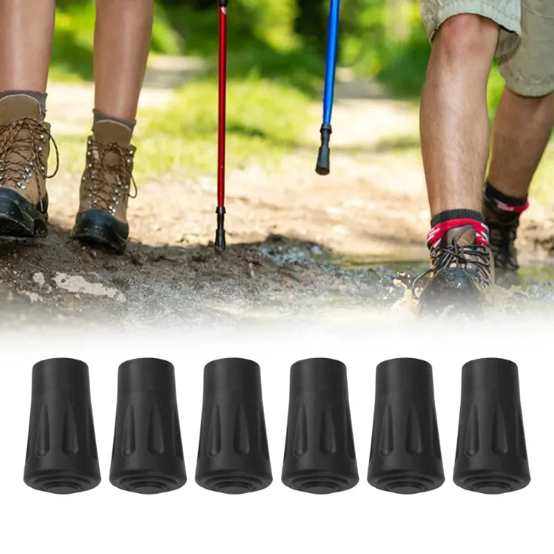 Anti-Slip Hiking Sticks with Cap Protection Cap Pointe De Canne De Marche Cushioning Tips 6/12 Pieces Escalade