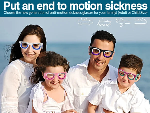 Anti-Motion Sickness Glasses | Ultra-Light Ergonomic Design for Cars/Travel/Cruises | Portable Nausea Relief