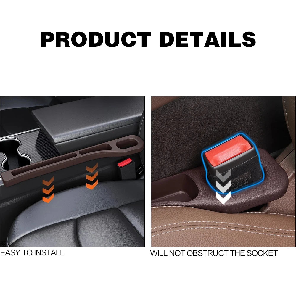 2PCS Car Seat Gap Filler Between Seats Console Organizer Seat Crevice Storage Box Bag Decoration Interior Auto Accessories