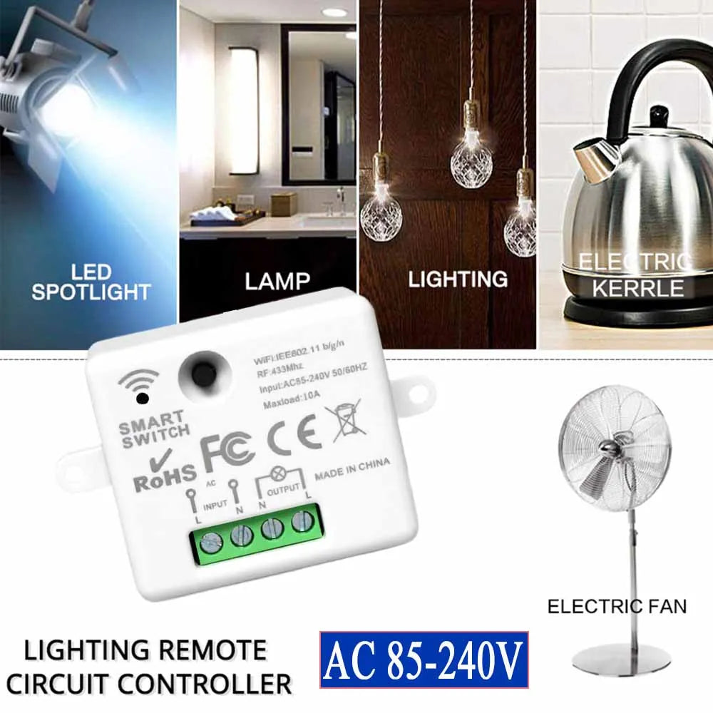 CENFAYA Smart WiFi Light Switch RF 433MHz Wireless Remote Control Wall Switch 110 220V 230V For Alexa Google Home Timer Function