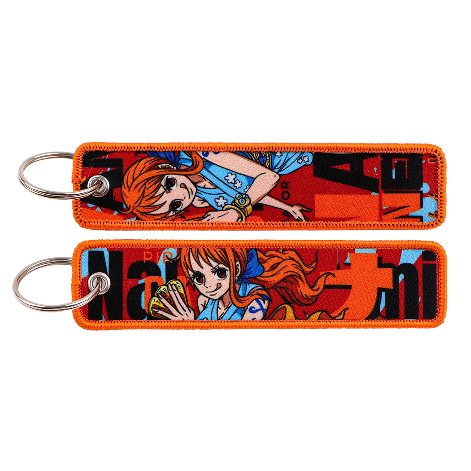 Anime Pirate Embroidery Key Fobs Manga Key Tags Cool Keychains for Women Men Car Keyrings Cosplay Accessories Friends Gift Toy