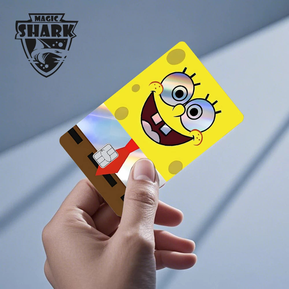 Magic Shark 2026 New Arrival Funny Cute Cartoon Holographic Sticker Laser Film Shinny Skin for Debit Credit Bank Card