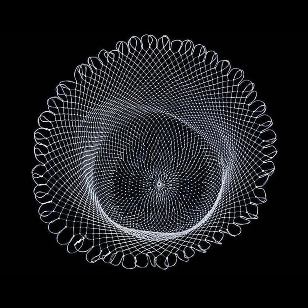 Outdoor 40/50/60/70/80cm Double Line Braided Mesh Fishing Landing Net Fishing Mesh Hole for Bass Trout Catch Luring Accessories