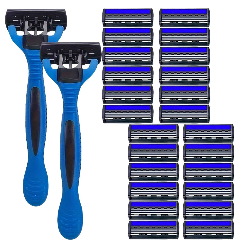 NEW Shaver Men Razor Shaving 3 Layer Stainless Blade Shaver Reusable Safety Razor Hair Removal Shaver Imported Blade Multi Tool