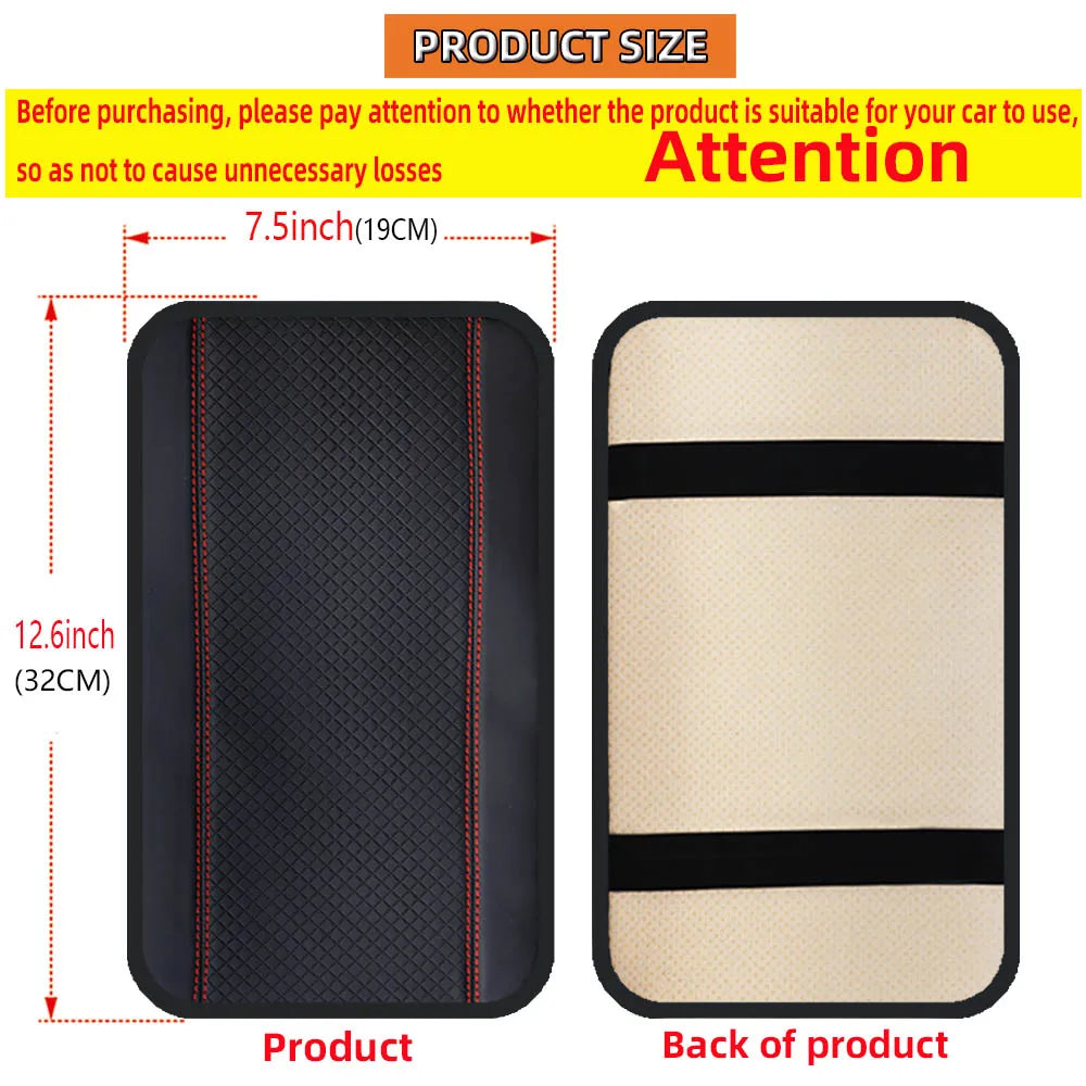 1 PU Comfortable Embossed Waterproof Anti-fouling Car Armrest Cushion Central Control Cushion Automotive Supplies