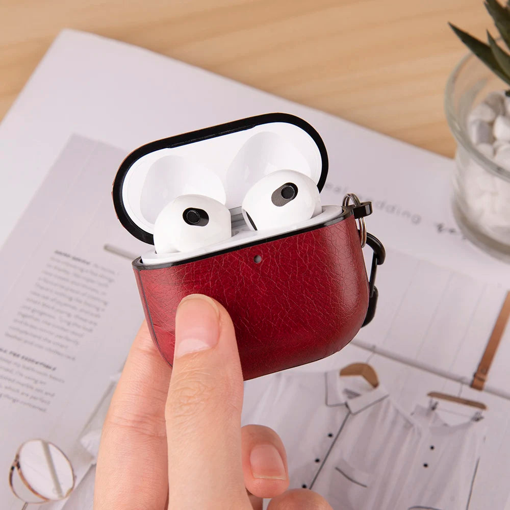 Retro Leather PU Case For AirPods 4 4th ANC 2024 Cover With Cleaner Pen Headphone Wireless Charging Box For AirPods 4 Coque Capa